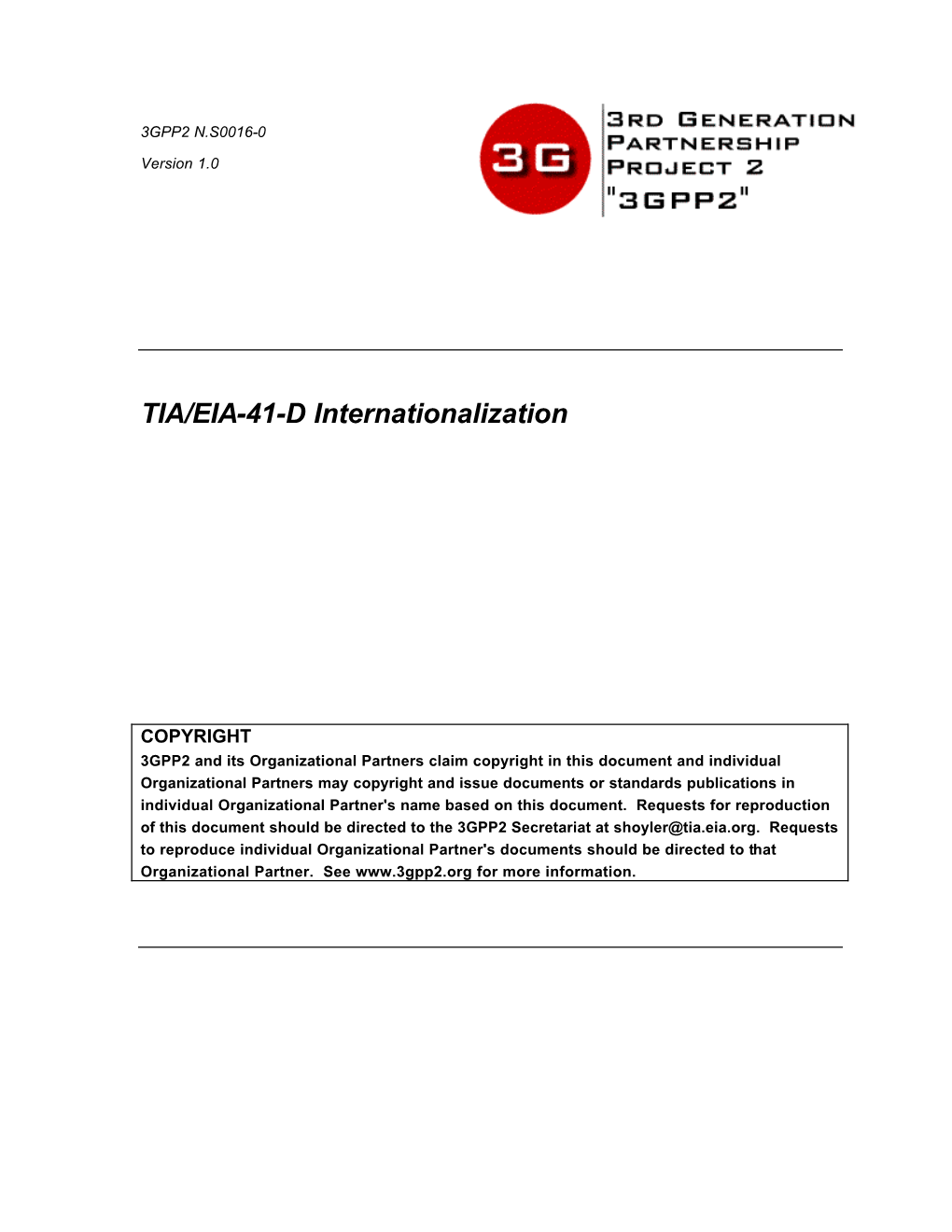 TIA/EIA-41-D Internationalization