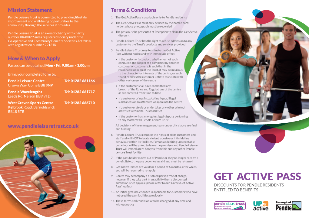 Get Active Pass Is Available Only to Pendle Residents Improvement and Well-Being Opportunities to the 2