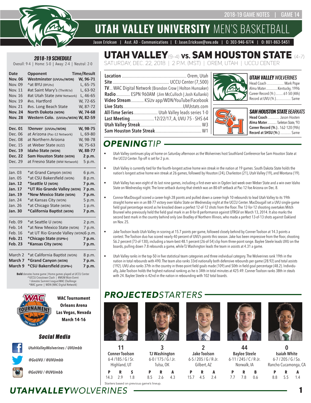 Utah Valley University Men's Basketball