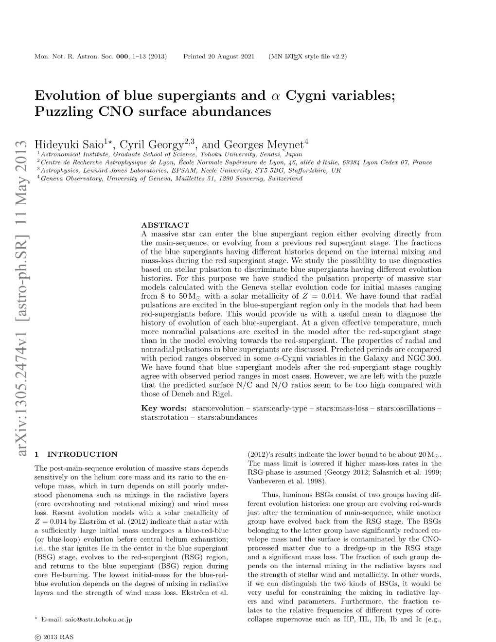 Evolution of Blue Supergiants And\Alpha Cygni Variables; Puzzling