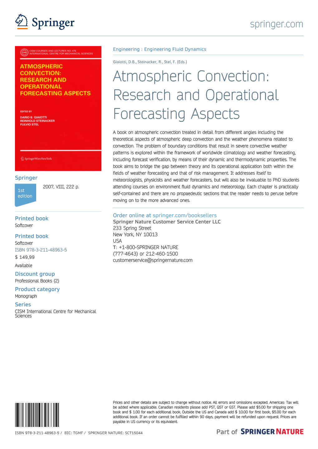 Atmospheric Convection: Research and Operational Forecasting Aspects