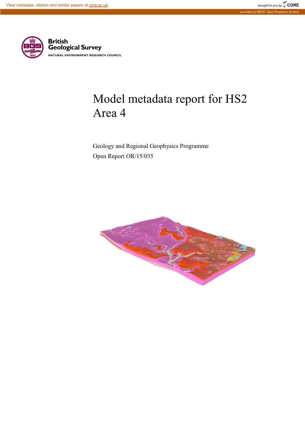 BGS Report, Single Column Layout