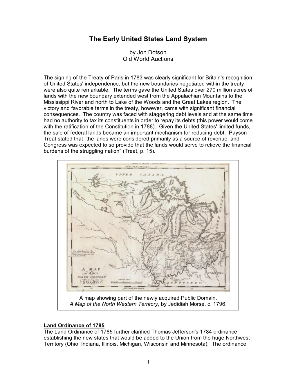 The Early United States Land System