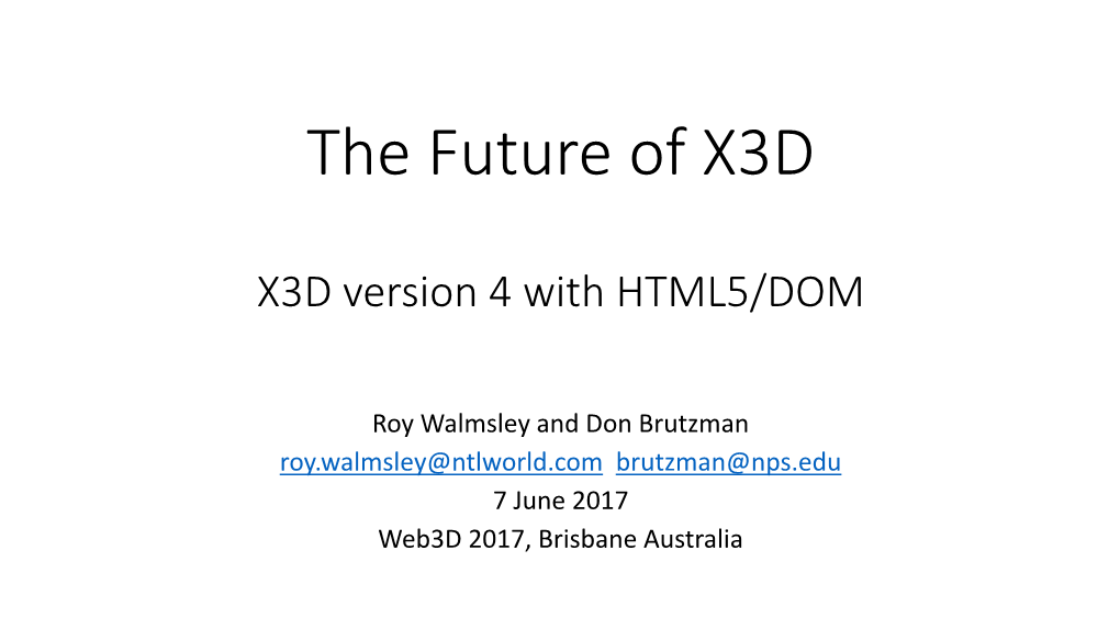 The Future of X3D