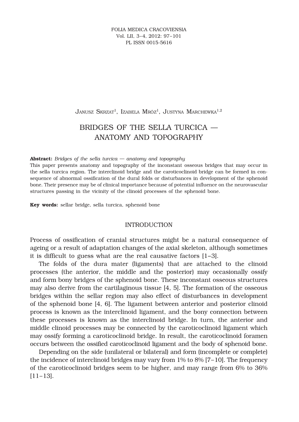 Bridges of the Sella Turcica — Anatomy and Topography