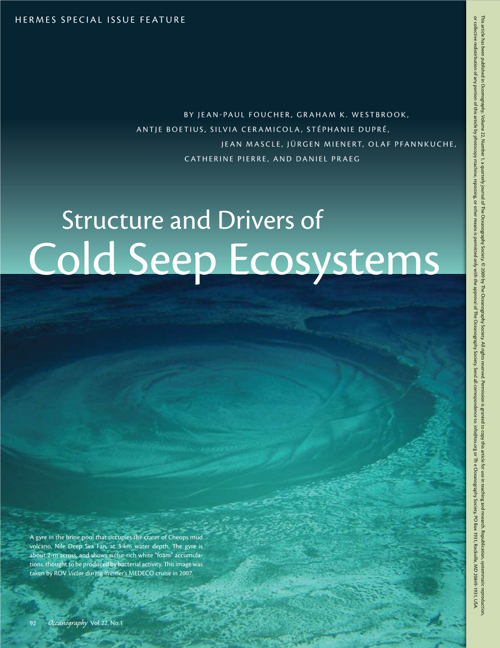 Cold Seep Ecosystems 2009 by the O Ceanography Society