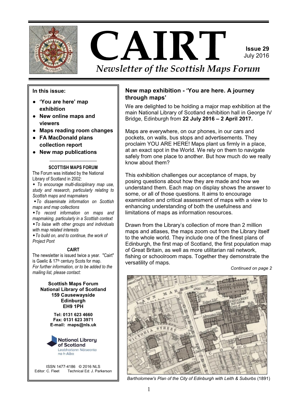 Newsletter of the Scottish Maps Forum