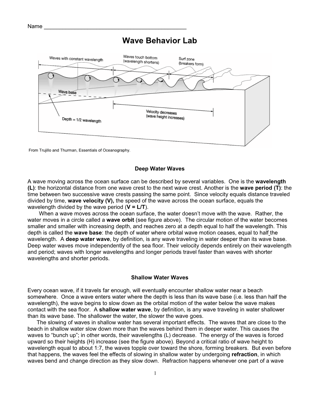 Wave Behavior Lab