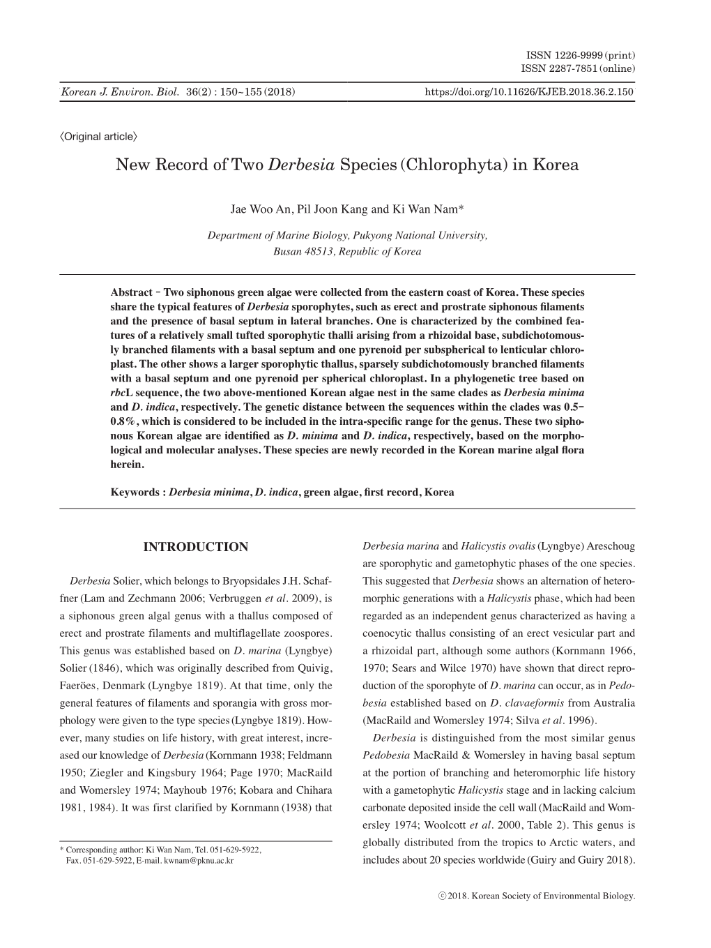 New Record of Two Derbesia Species(Chlorophyta)