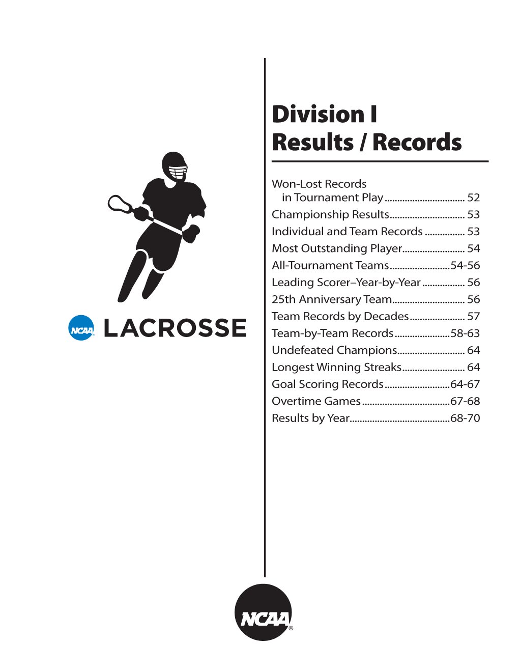 Division I Results / Records