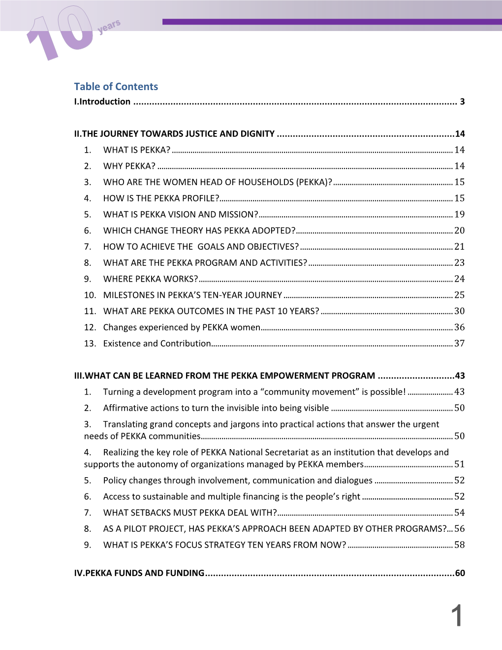 Table of Contents I.Introduction