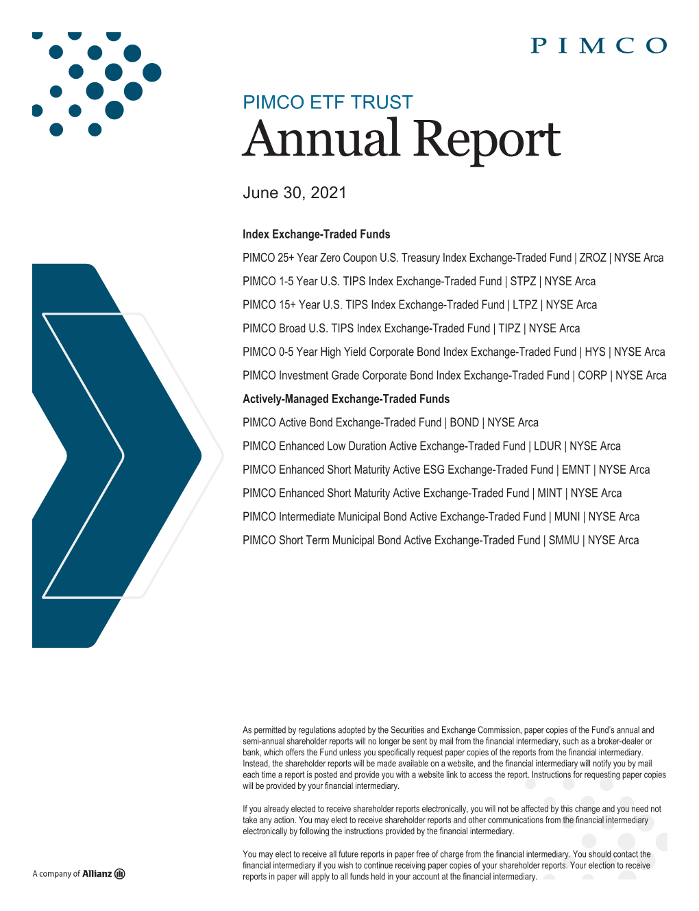 PIMCO ETF TRUST Annual Report