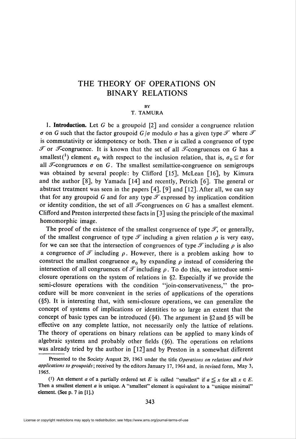 The Theory of Operations on Binary Relations