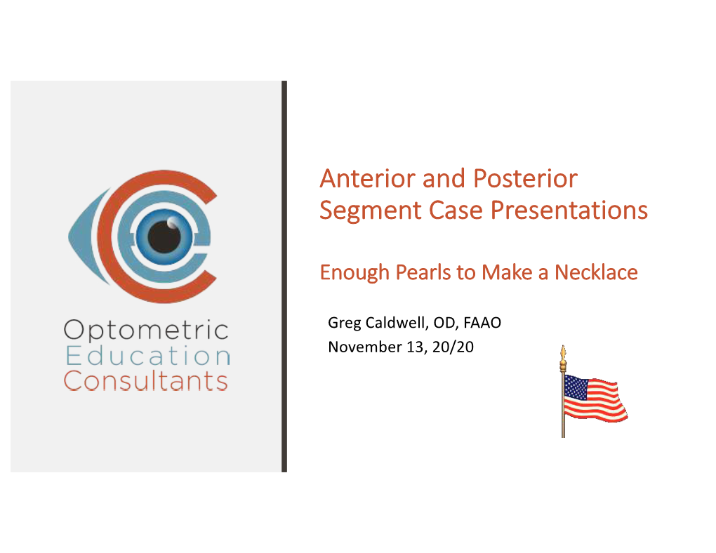 Anterior and Posterior Case Presentations 2020