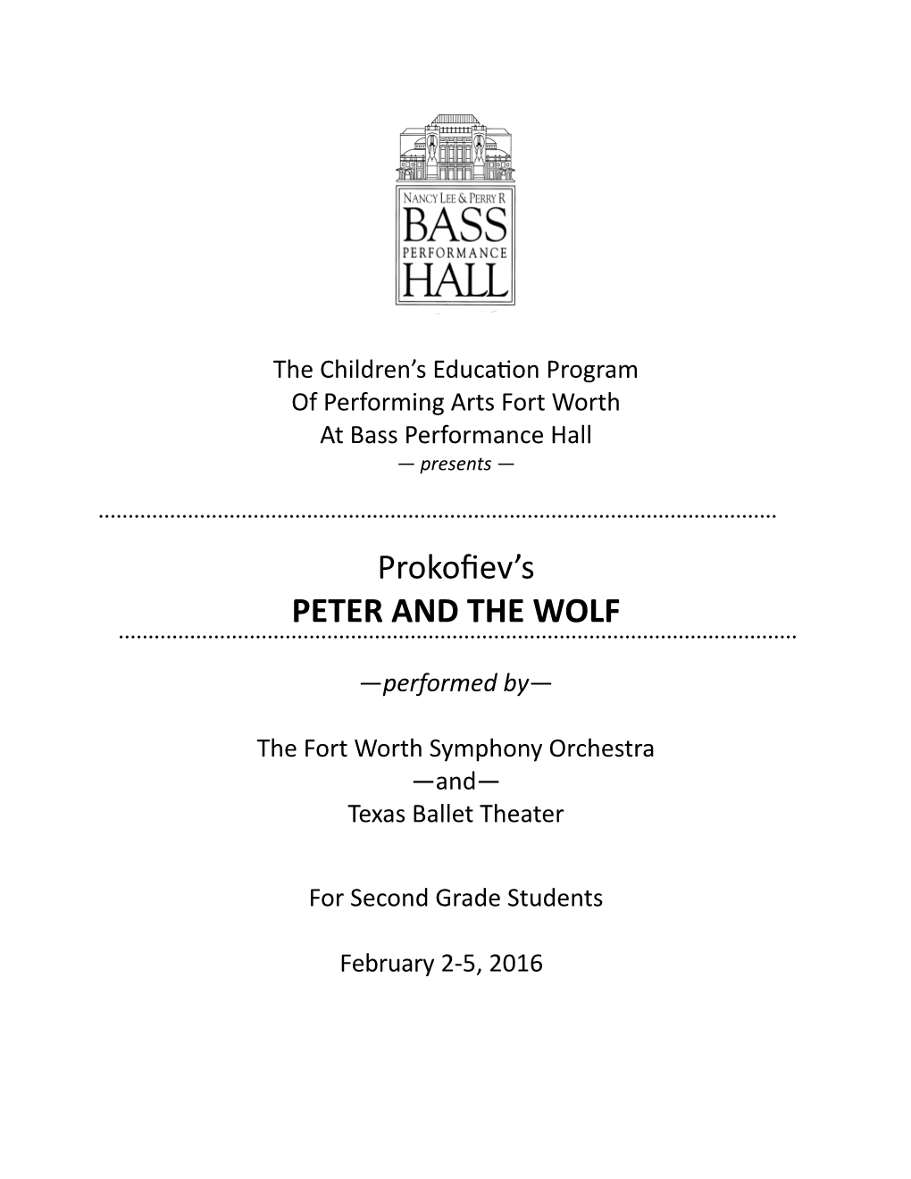 Prokofiev's PETER and the WOLF