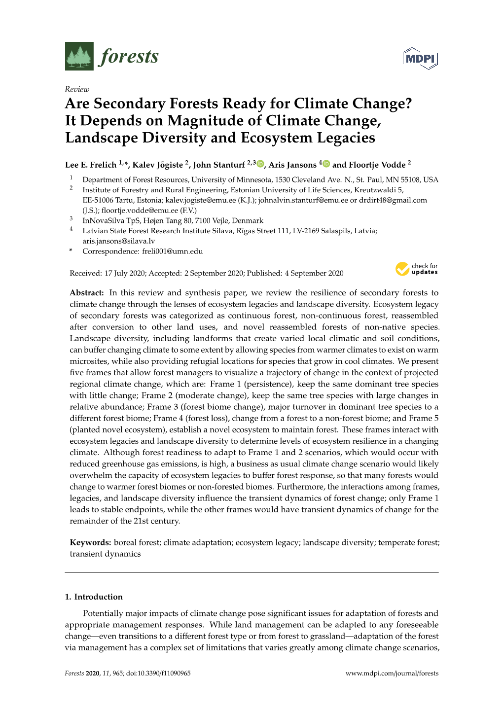 Are Secondary Forests Ready for Climate Change? It Depends on Magnitude of Climate Change, Landscape Diversity and Ecosystem Legacies