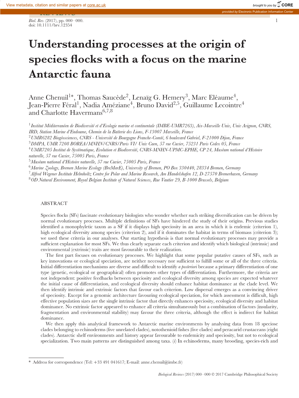 Understanding Processes at the Origin of Species Flocks with A