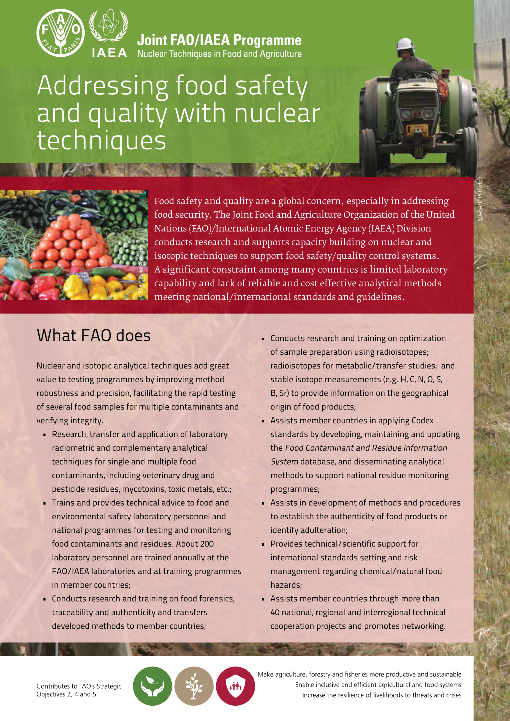 Addressing Food Safety and Quality with Nuclear Techniques