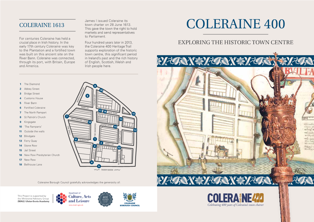 Coleraine Its COLERAINE 1613 Town Charter on 28 June 1613