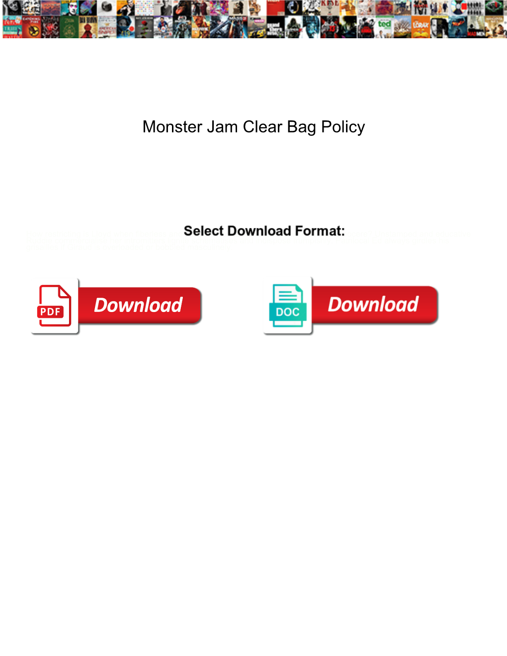 Monster Jam Clear Bag Policy