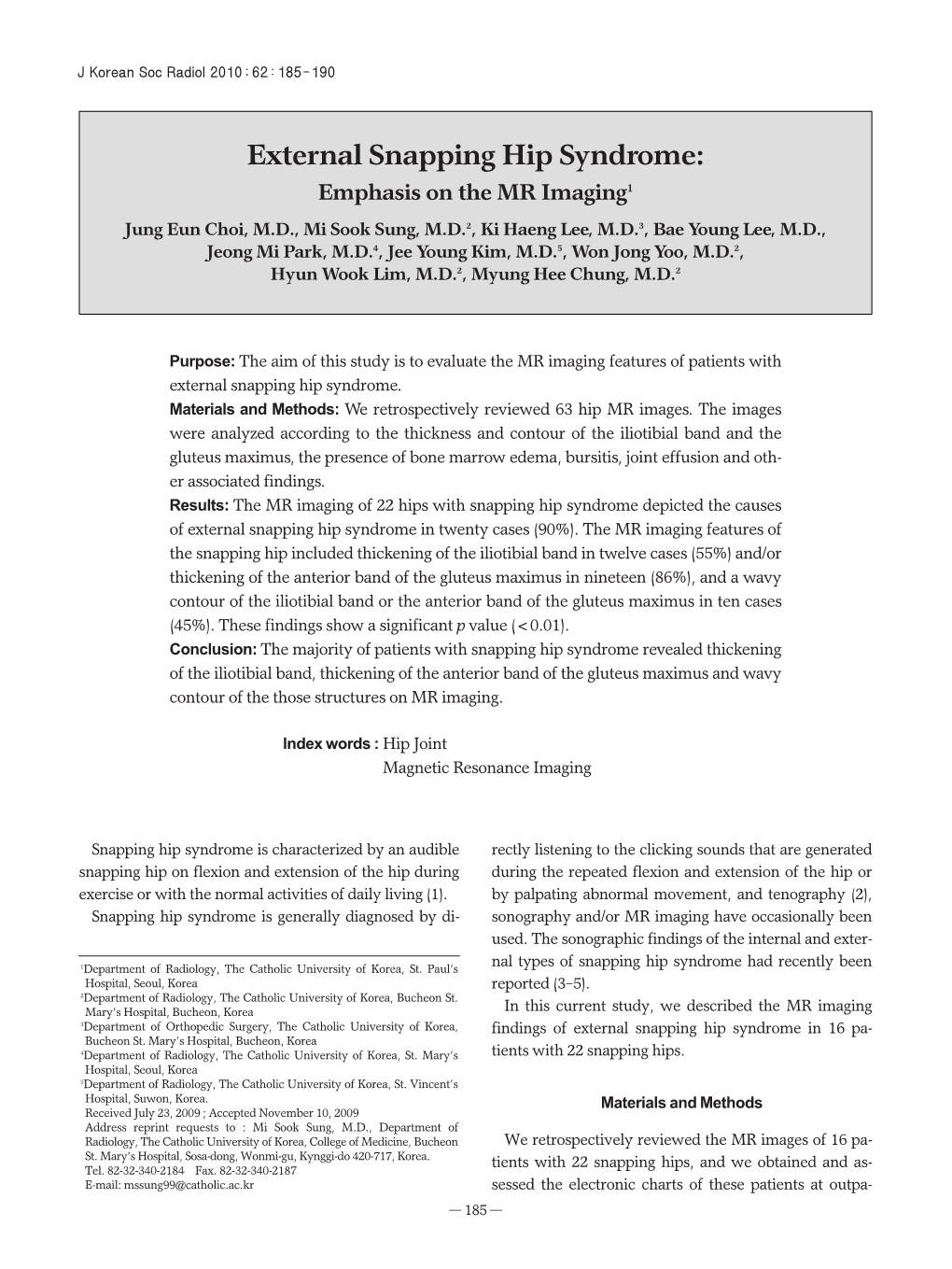 External Snapping Hip Syndrome