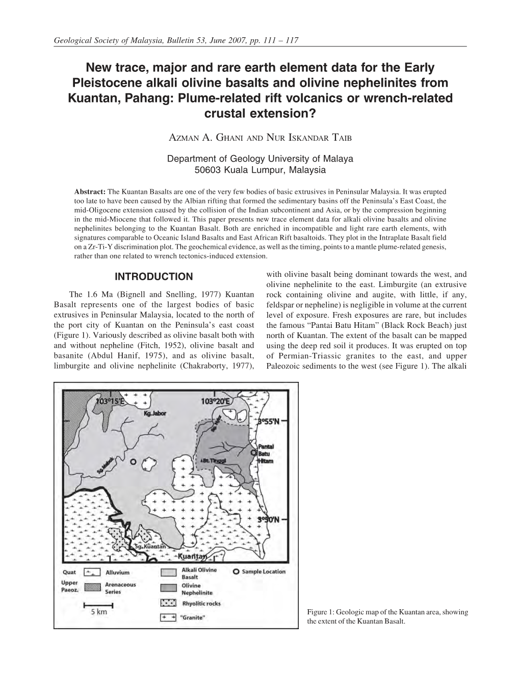 New Trace, Major and Rare Earth Element Data for the Early