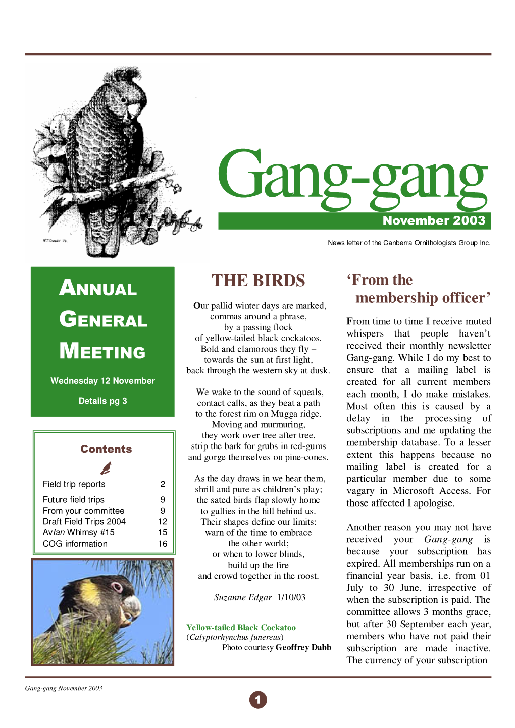 Gang-Gang November 2003 1