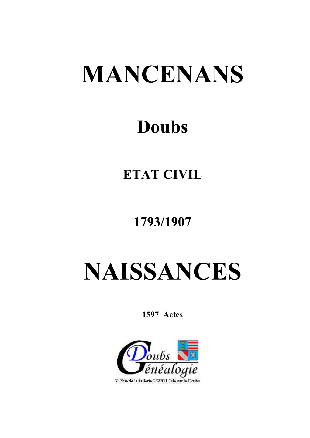 Mancenans Naissances