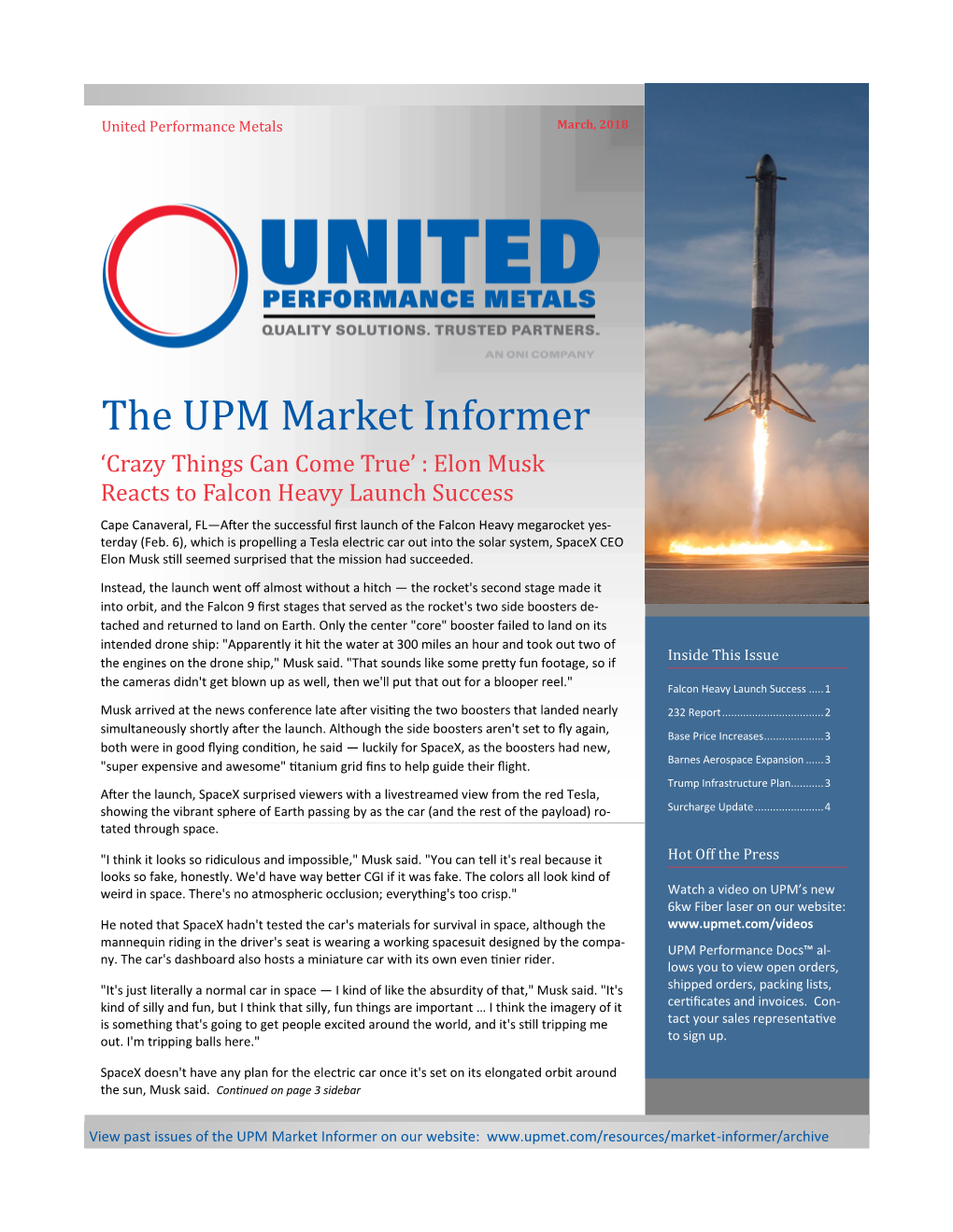 The UPM Market Informer