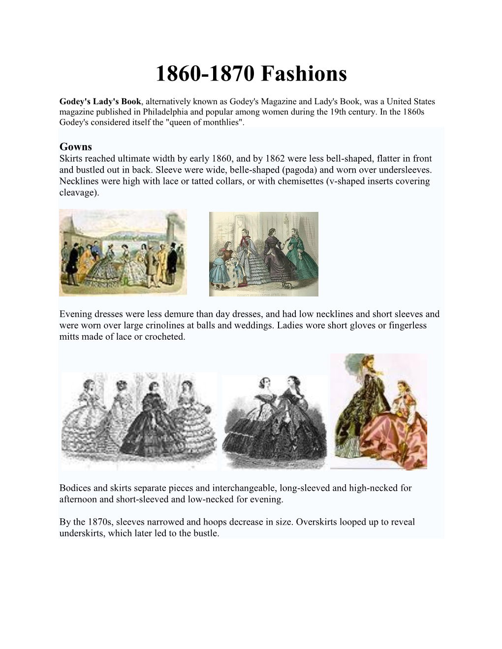 1860-1870 Fashions