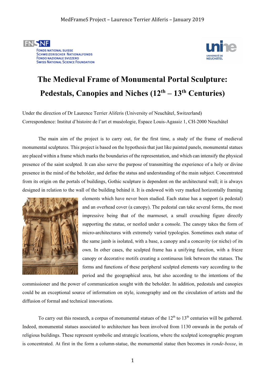 The Medieval Frame of Monumental Portal Sculpture: Pedestals, Canopies and Niches (12Th – 13Th Centuries)