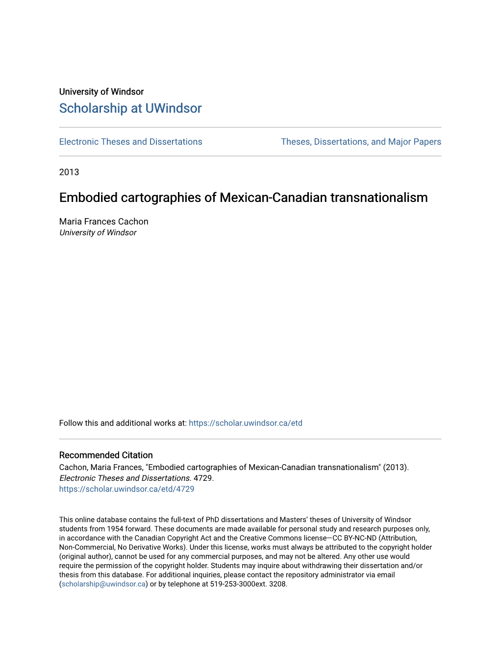 Embodied Cartographies of Mexican-Canadian Transnationalism