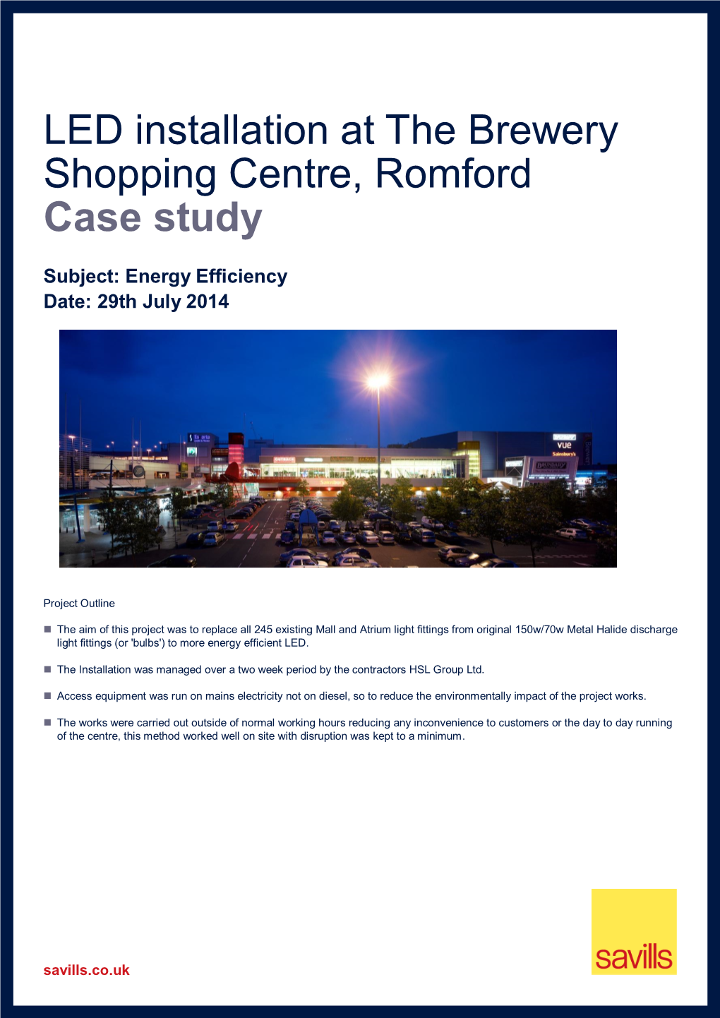 LED Installation at the Brewery Shopping Centre, Romford Case Study
