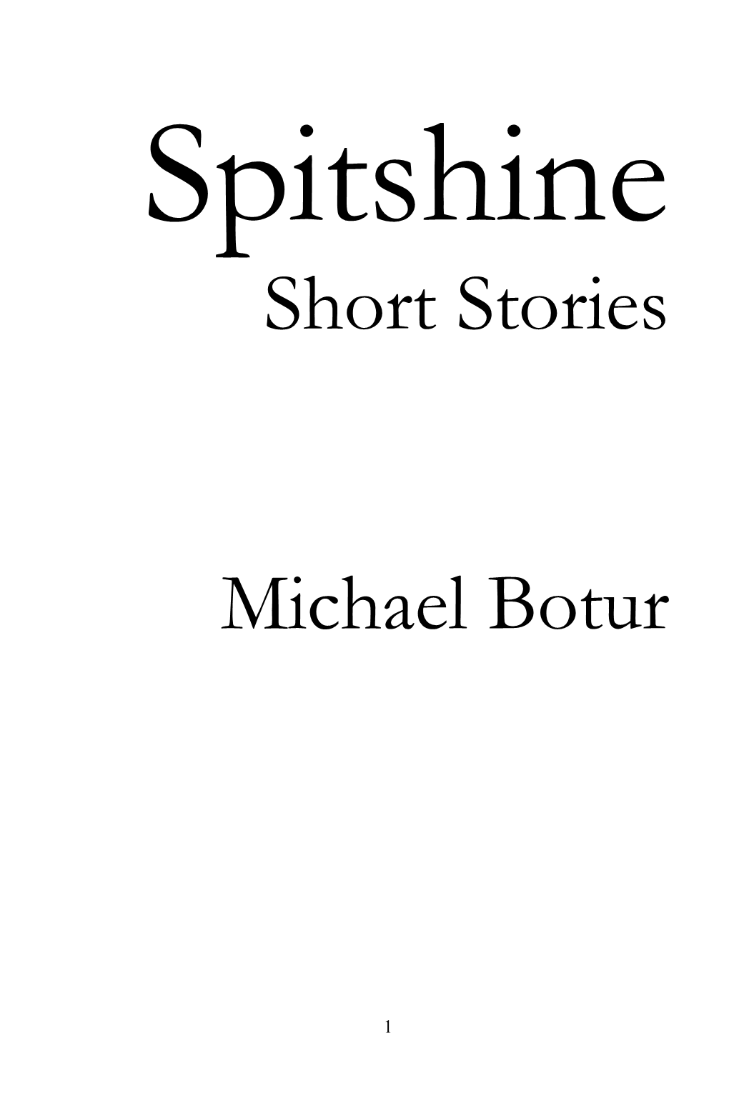 Short Stories Michael Botur