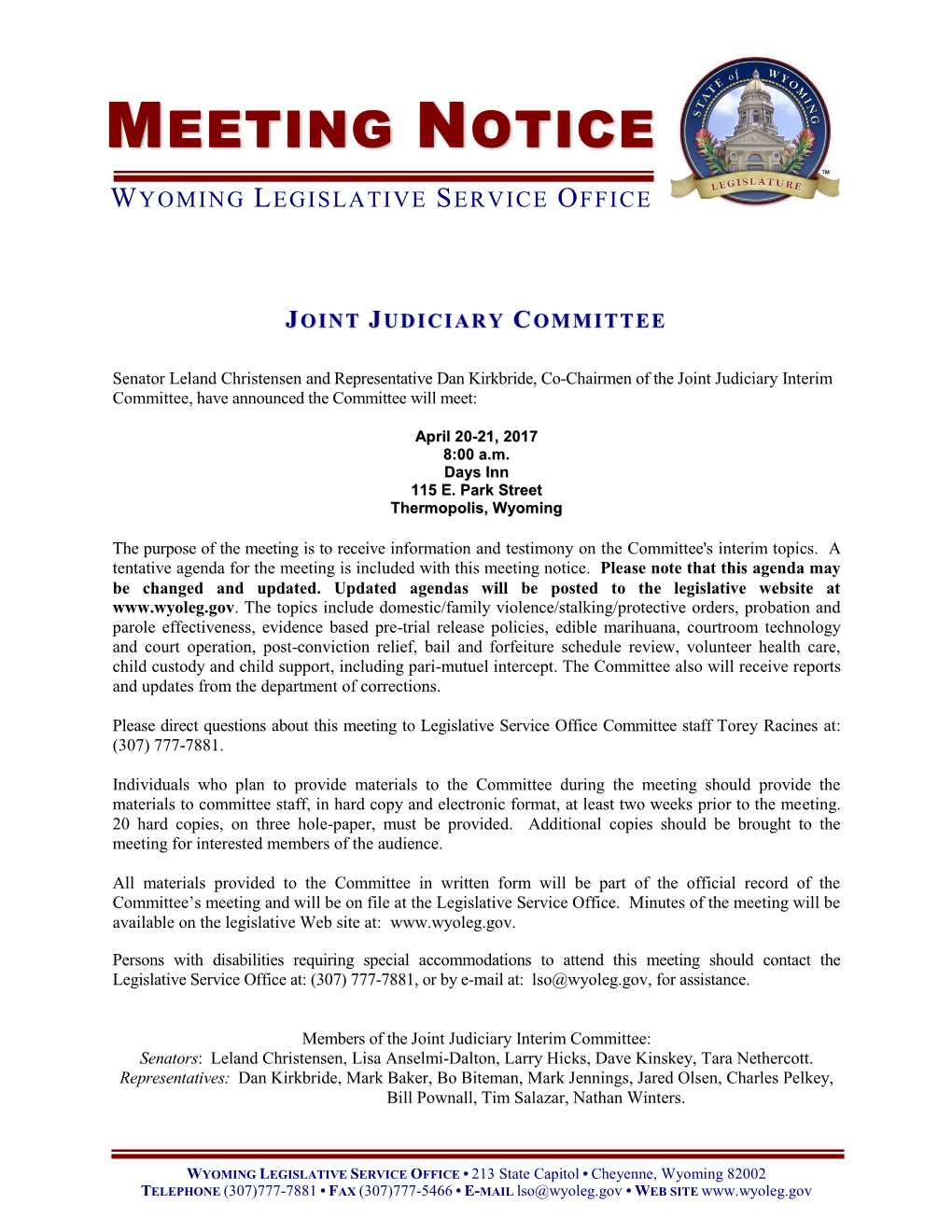 Meeting Notice