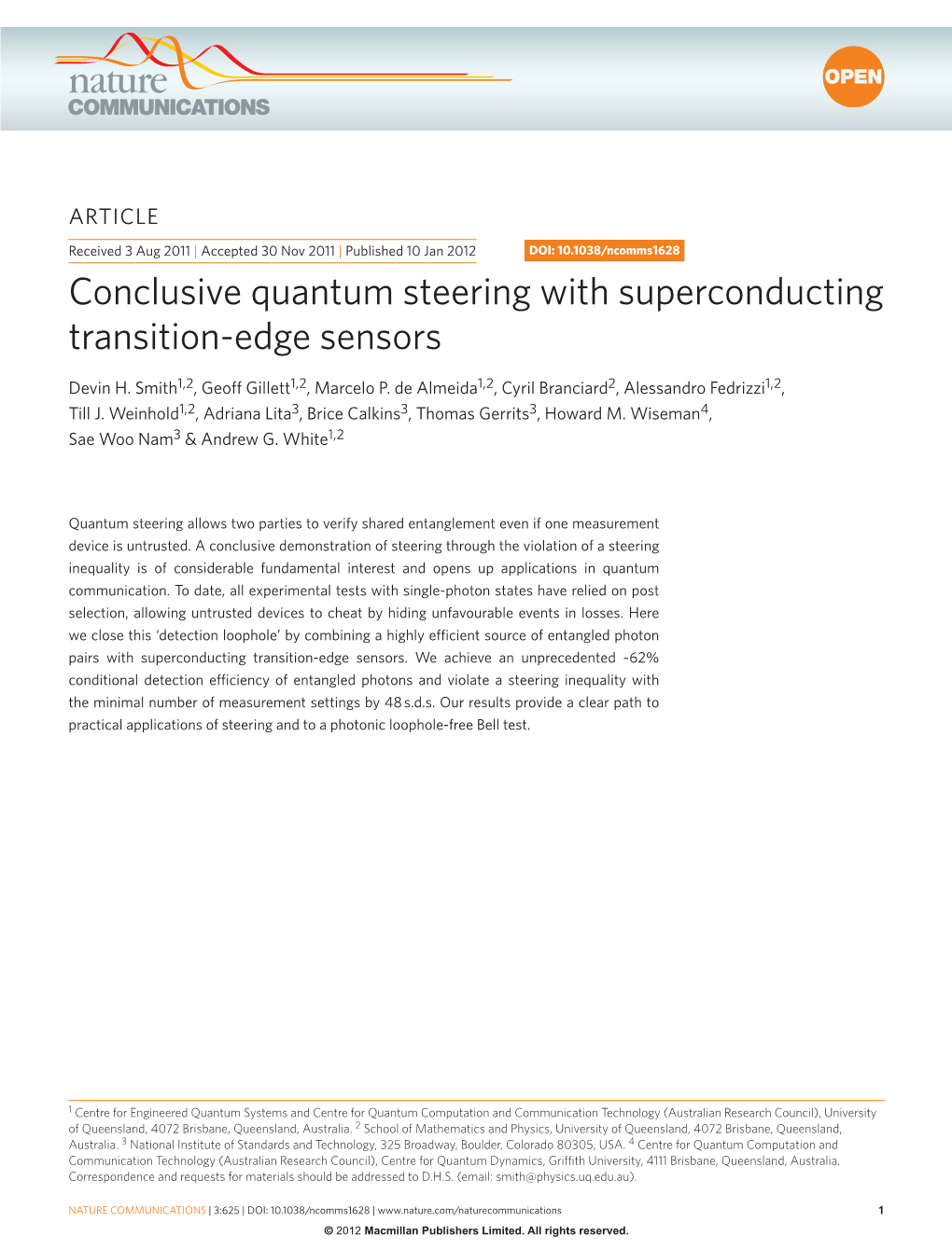 Conclusive Quantum Steering with Superconducting Transition-Edge Sensors