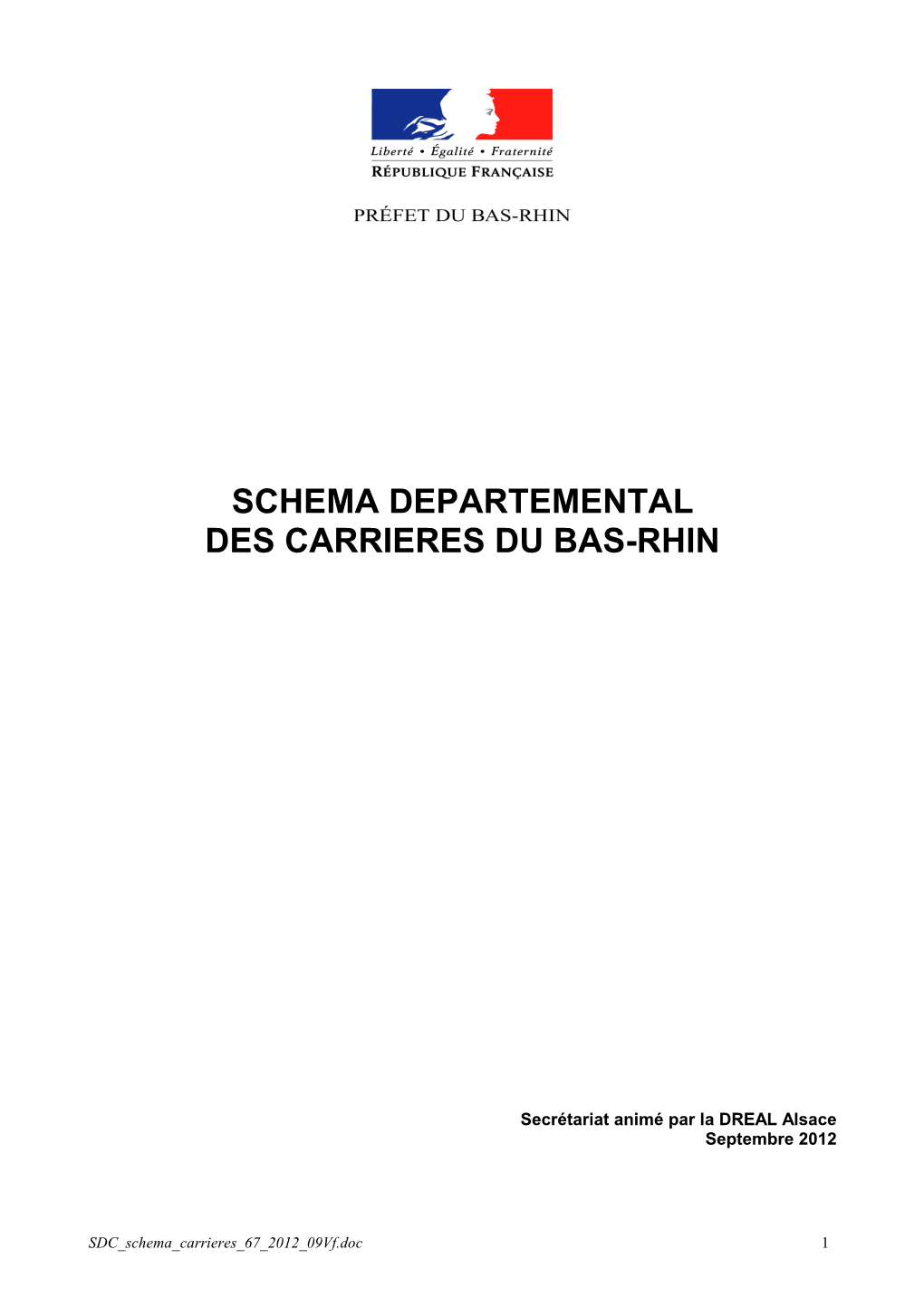 Schema Departemental Des Carrieres Du Bas-Rhin