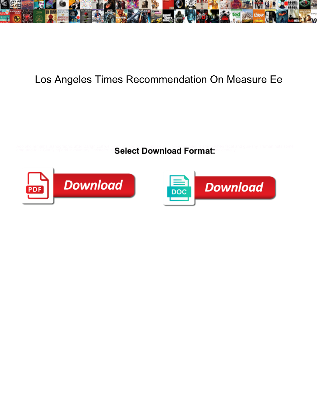 Los Angeles Times Recommendation on Measure Ee
