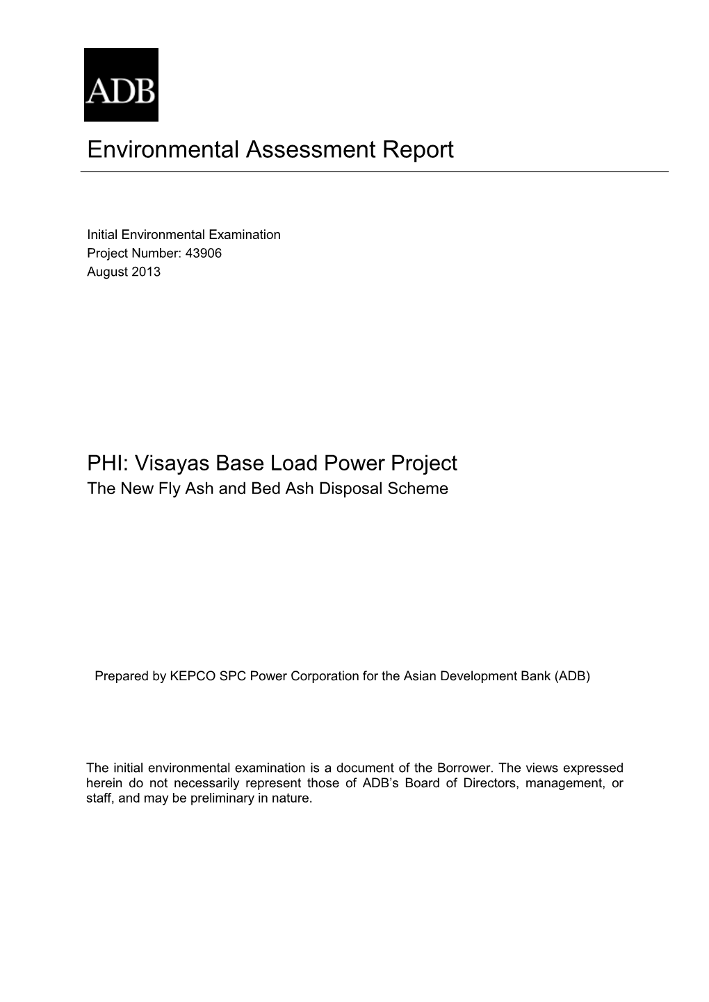 Visayas Base Load Power Project the New Fly Ash and Bed Ash Disposal Scheme