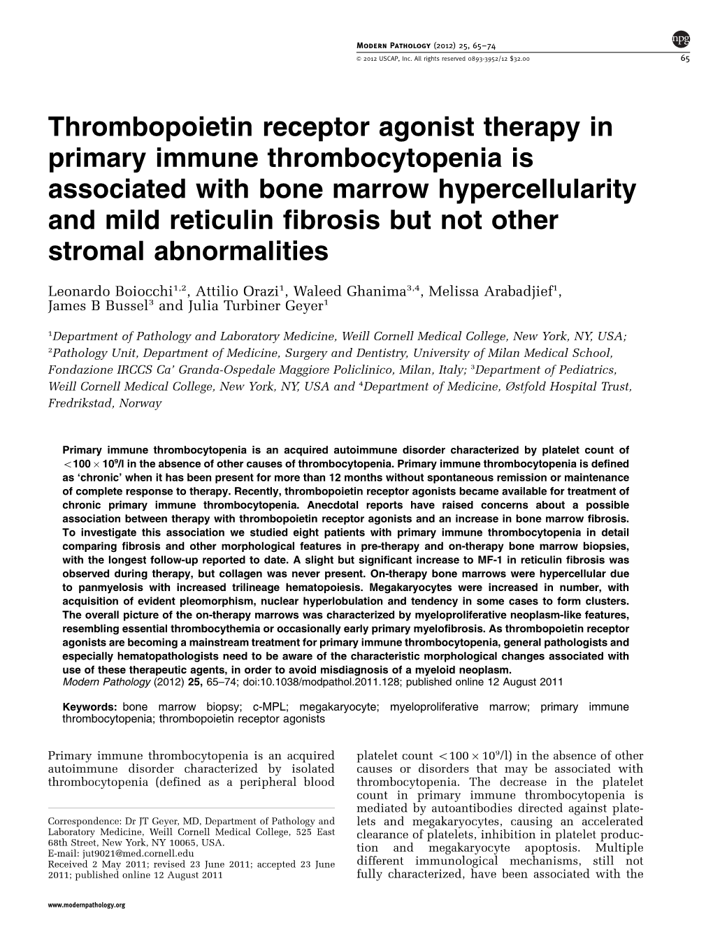 Thrombopoietin Receptor Agonist Therapy in Primary Immune