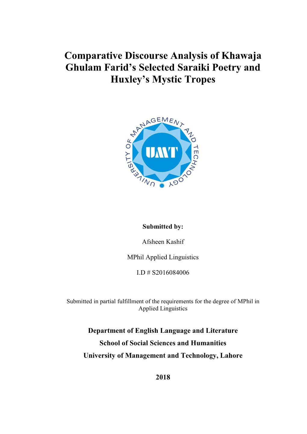 Comparative Discourse Analysis of Khawaja Ghulam Farid's Selected