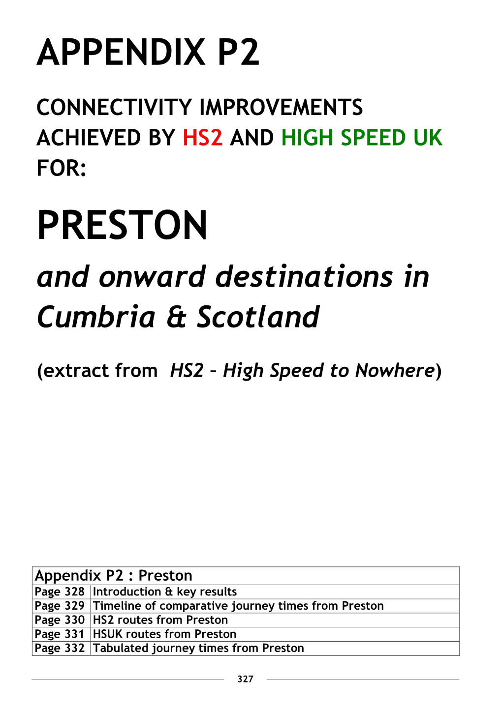 PRESTON and Onward Destinations in Cumbria & Scotland