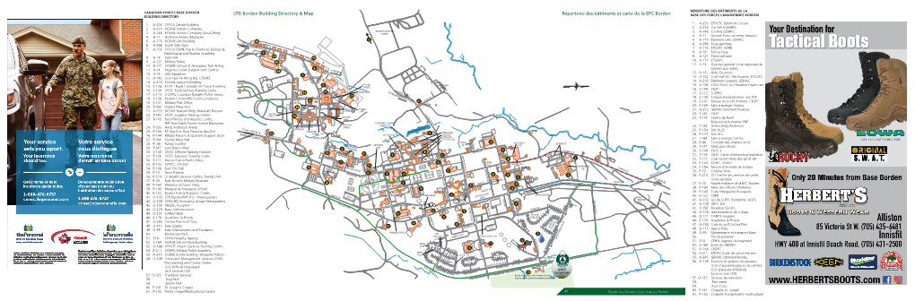 CFB Borden Building Directory & Map Répertoire Des Bâtiments Et Carte