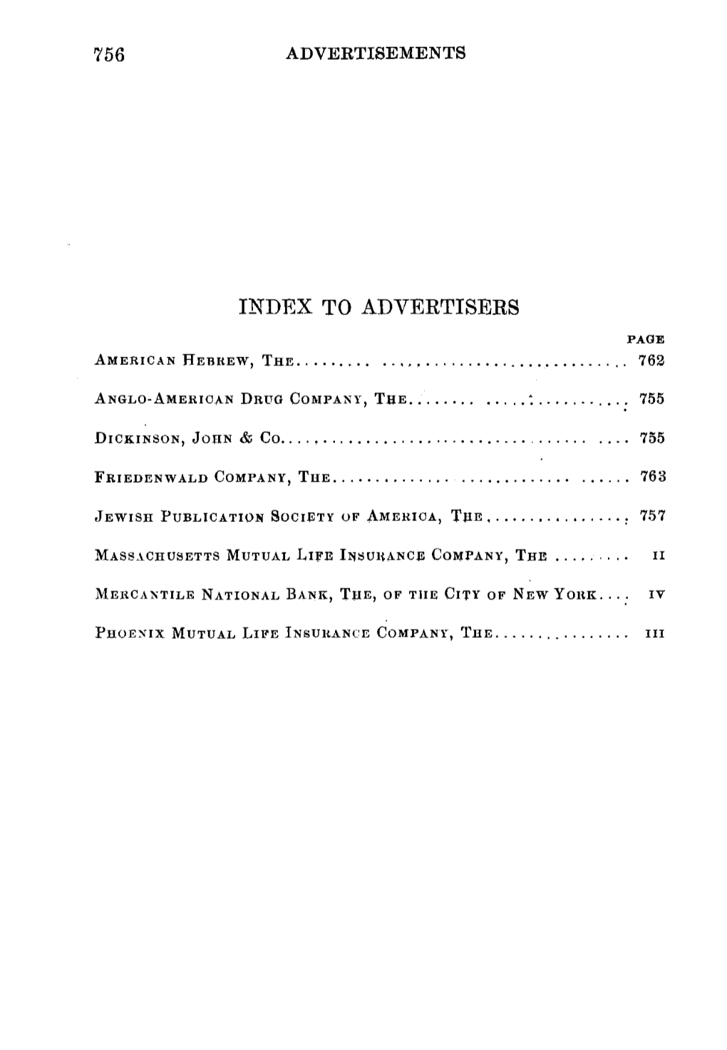 To Advertisers (1900-1901)