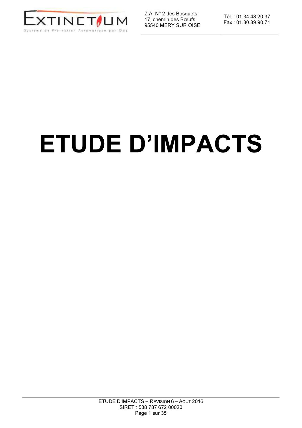 Etude D'impacts