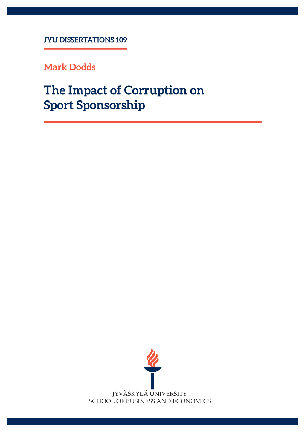 The Impact of Corruption on Sport Sponsorship JYU DISSERTATIONS 109