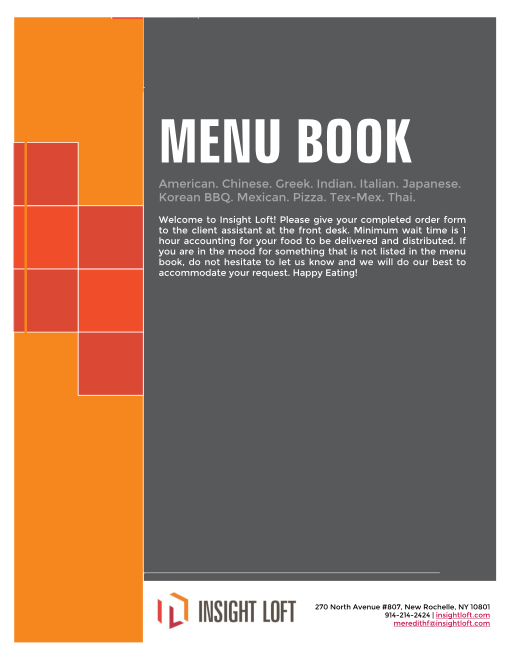 MENU BOOK American