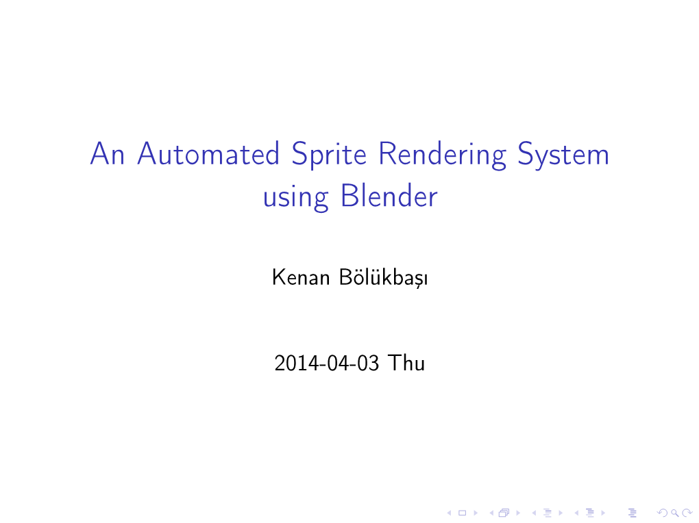 An Automated Sprite Rendering System Using Blender