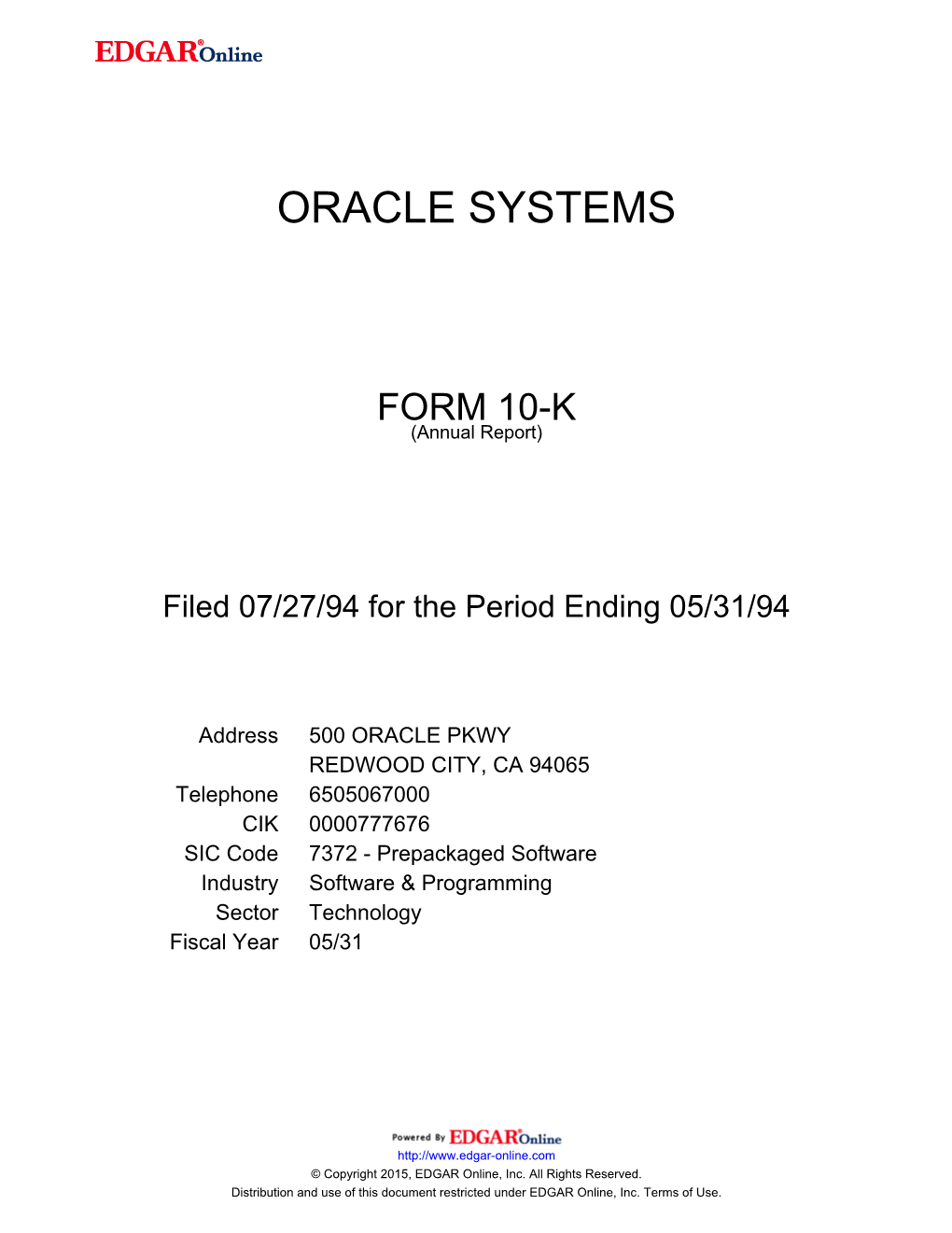 Oracle Systems