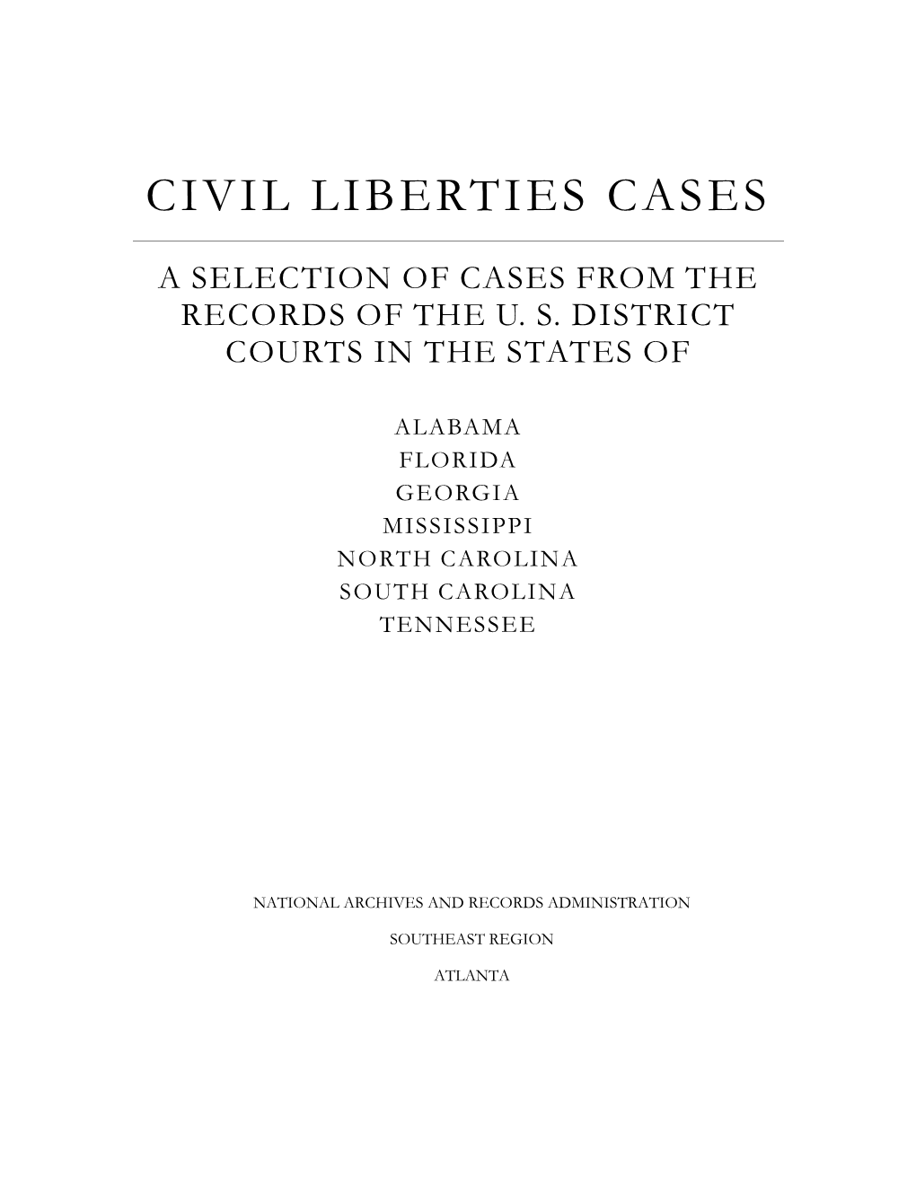 Civil Liberties Cases